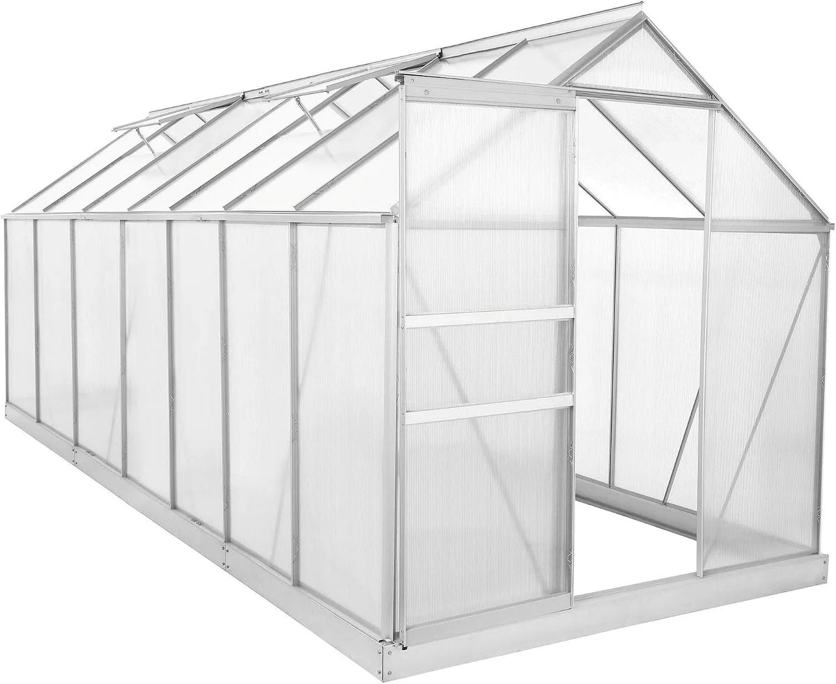 Gewächshaus Zelsius Aluminium, Maße 430 x 190 cm, 6 mm Platten, für den Garten, inklusive Fundament, Vielseitig nutzbar als Treibhaus, Tomatenhaus