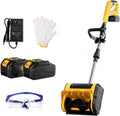 Schneefräse 15sections, 11 Zoll, Mit Verstellbarem Frontgriff Und Teleskopstange Und 2 Batterien, 26,2 Fuß Wurfweite, Akku Schneeschaufel