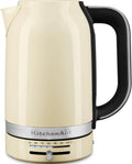 KitchenAid Wasserkocher, mit Temperatureinstellung von 50 bis 100°C, Teekocher mit Temperaturanzeige und Kalkfilter 1,7L, Electrisch 2400 Watt, Crème