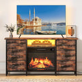 Elektrokamin 3D-Flammeneffekt YITAHOME, TV Schrank mit Kamin, Lowboard mit 6 Schubladen, mit Heizung, Kamin Elektrisch mit LED