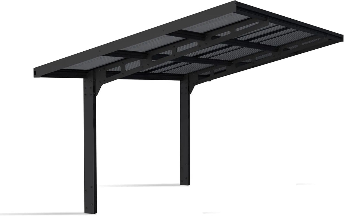 Carport Canopia by Palram, Bausatz Sydney Wave 10x20 587x286cm Einzelcarport Polycarbonat für PKW aus Schwartz