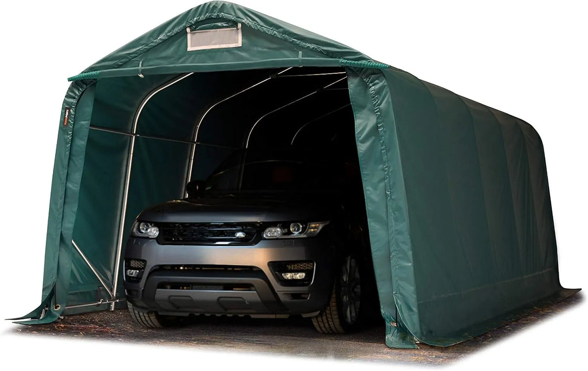 Carport Garagenzelt, 3,3 x 6,0 m in dunkelgrün PRIMEtex-Plane Unterstand Lagerzelt grün