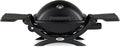Gasgrill 1200 Weber Q, 1 Brenner, Portable, in Schwarz, 43 x 32cm Grillfläche, 2-geteilter porzellanemaillierter Guss-Grillrost