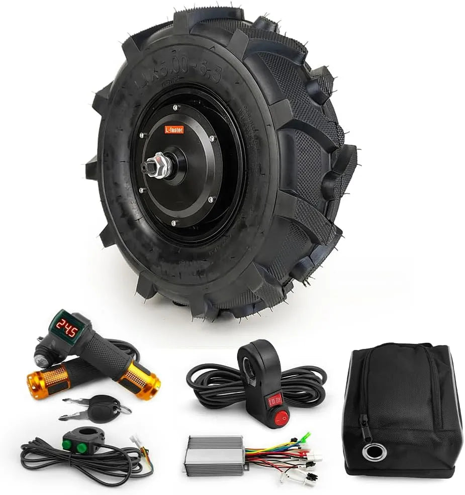 14x5.00-6.5, 14 Zoll 500W Elektrischer Trolley Low Speed Getriebe, mit Controller Drosselklappe 3 Gang Schalter für elektrische Schubkarre