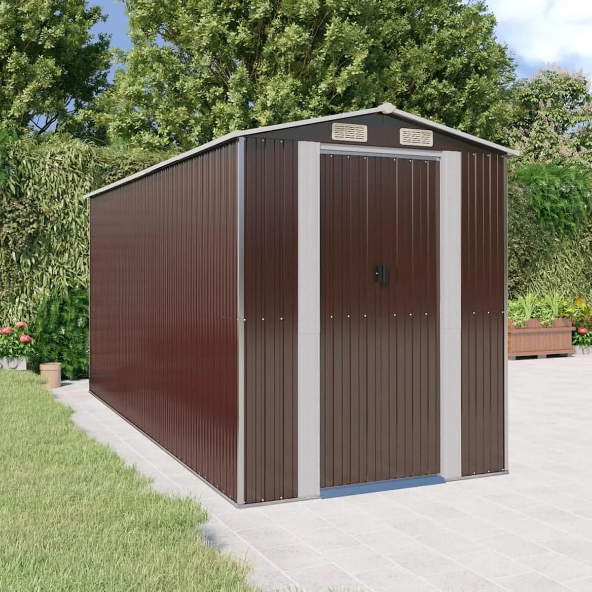 Geräteschuppen, Metall Gerätehaus Gartenhaus Gartenschuppen Lagerschuppen Gartenschrank Metall-Schrank