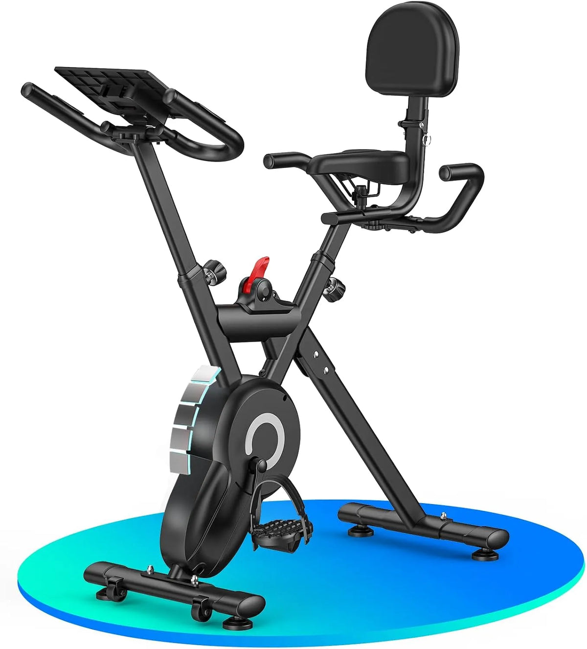 Fahrrad Heimtrainer, Verstellbarer Sitz & Griff, Leises Ergometer Fitnessbike mit 12-stufigem Magnetwiderstand & LCD-Display, für Zuhause
