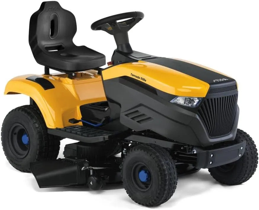 Stiga Modell 598e, Breite 98 cm, Spannung 48V 40Ah, Rasenflächen Bis 4.500 m², Tornado Akku-Rasentraktor, Mulchfunktion, Digitales Armaturenbrett