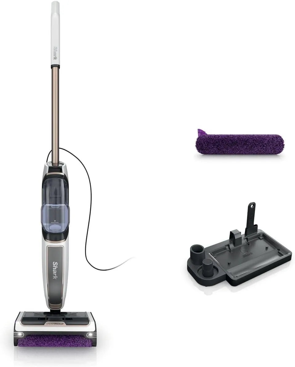 Shark Dampfreiniger 3-in-1-Dampfreiniger SD200EU, 420ml Fassungsvermögen, harte Böden, chemiefrei, reinigt nassen & trockenen Schmutz, Weiß