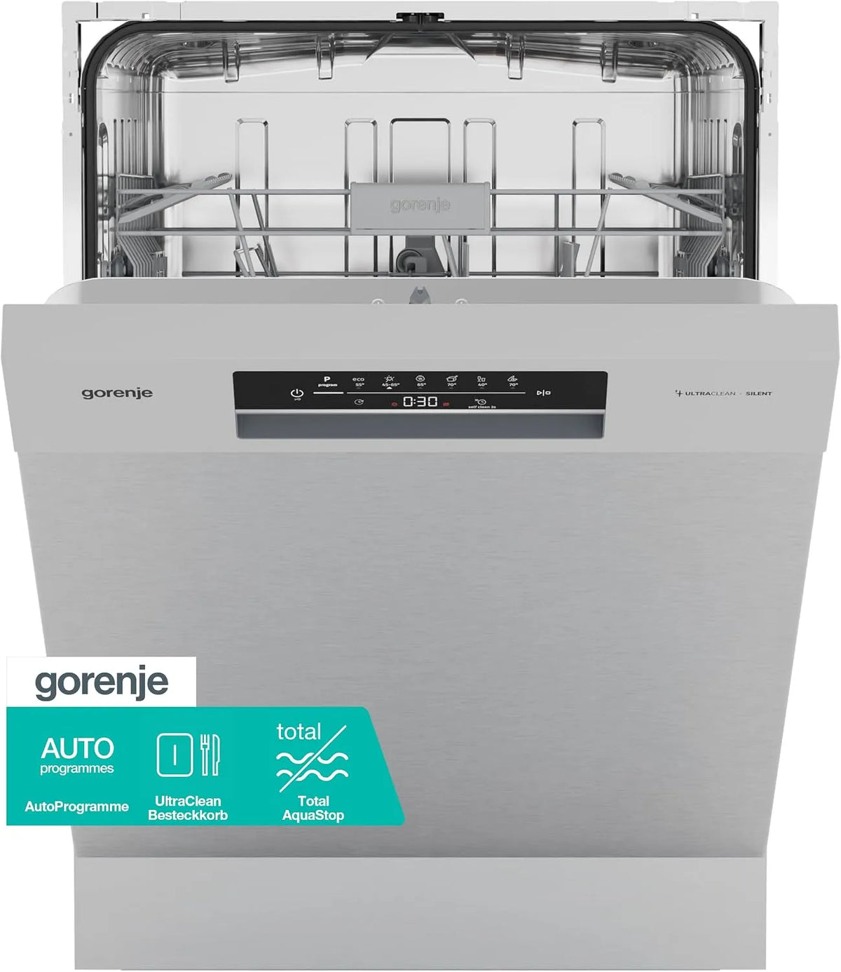 Gorenje Geschirrspüler GU642D90X, 14 Maßgedecke, Maße 84,5 x 59,9 x 59,7cm, UltraClean, MultiClack, EEK:D, HxBxT, 60 breite, 6 Betriebsprogramme