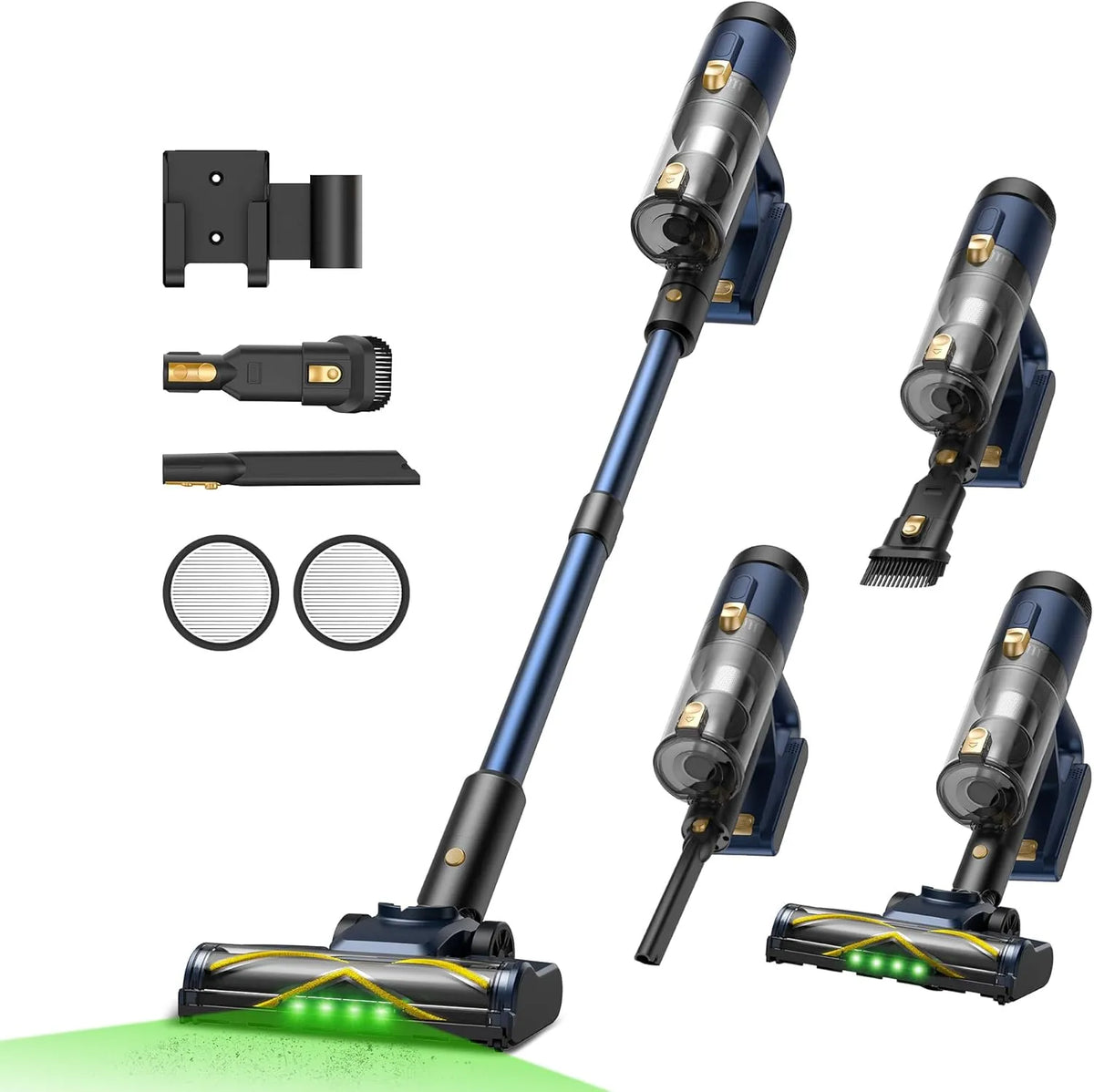 Staubsauger V12 Vexilar, Kabellos 50Min, 50kPa, Leistung 450W, Modell 50Min, Akku mit LED Display, Grün Licht, Anti-Verhedderungs-Bürste, Hartböden