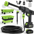 Hochdruckreiniger 10-Gang-Modus Akku, Druckreiniger für Mobile Reinigung, Mobiler mit 4.0Ah Batterie, highsam Pressure Washer, für Auto, Terrasse