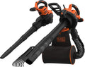 Black+Decker Laubsauger BEBLV301, Laubbläser, 3.000 Watt, 3-in-1 Elektro, Fassungsvermögen 72l Fangsack-Rucksack