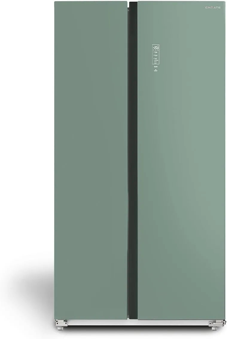 Side-by-Side-Kühlschrank SIDE 550 x177 7cm91, Fassungsvermögen 550L Salbeigrün, 91,2 x 70,4,2 x 70,4 x 177,7cm, CREATE, FRIDGE STUDIO SIDE BY