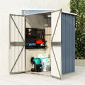 Geräteschuppen, Farbe Grau Gerätehaus Metall Fahrradunterstand Metallschuppen 118 x 100 x 178 cm