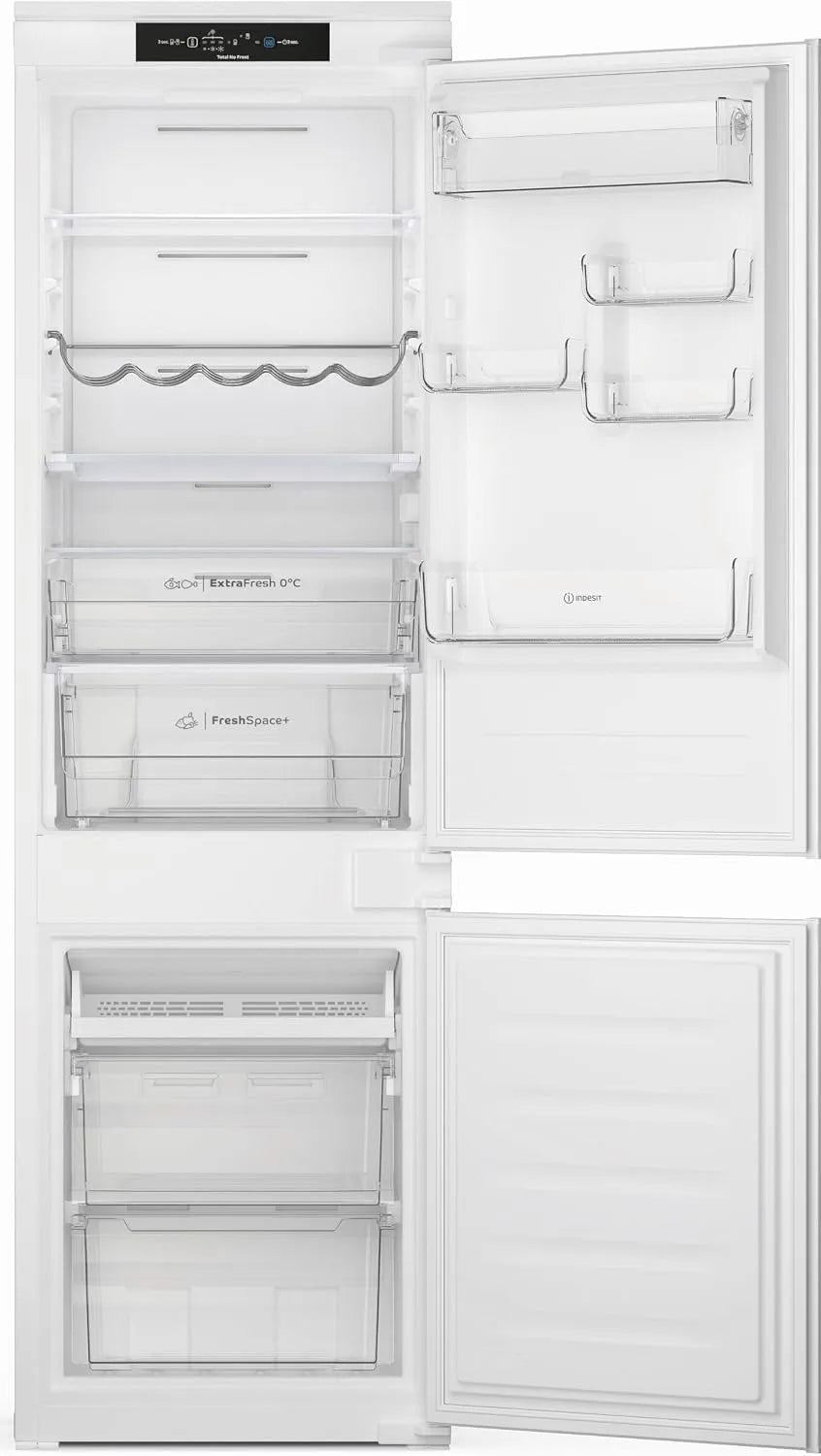 Indesit Gefrierschrank INC18 T332, 7 Stunden Energie Guide, Einbau-Kühl- -Kombination, 250 Liter, 4 Sterne, Weiß, E Energieeffizienzklasse
