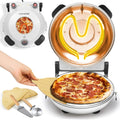 Mit Pizzastein NutriChef Pizzaofen, 30,5cm mit Pizzastein, 430°C Ober, Unterhitze, Sichtfenster, Thermometer, Antihaft, Kompakt, Weiß