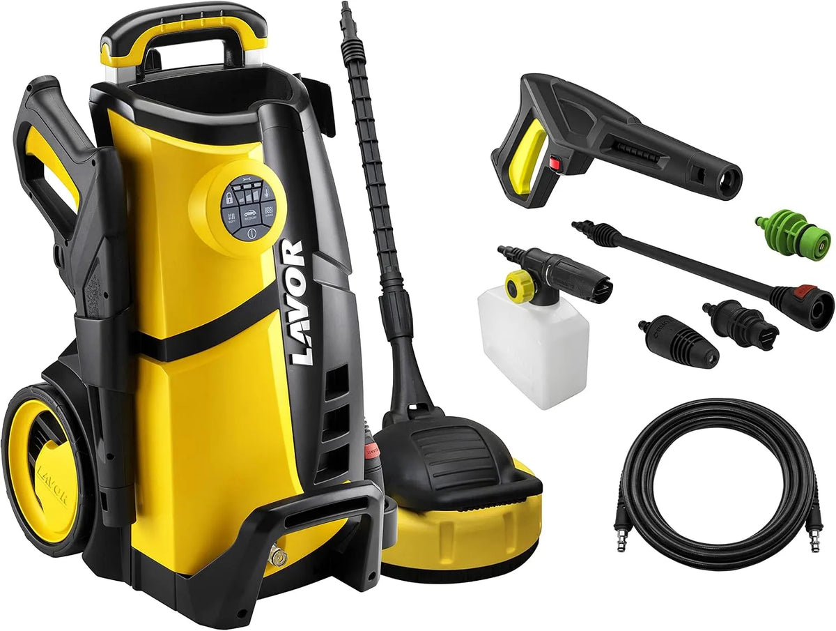 Hochdruckreiniger LVR4 Lavor, Fördermenge 480 l/h max, 8 m Hochdruckschlauch, Druck 150 bar max, 2100 Watt Gelb