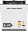 Exquisit Geschirrspüler EGSP52113-E-030E, PLUS Einbaugeschirrspüler 60 cm, 13 Maßgedecke, 6 Spülprogramme, ECO-Modus, Vollintegrierbar, Power+, silber