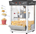 Vevor Modell 2-Tasten-Bedienung, 48 Tassen pro Ladung, Leistung 800 W kommerzieller Popcornmaker, Fassungsvermögen 3 Löffel, 1 Portionierer, Kinostil