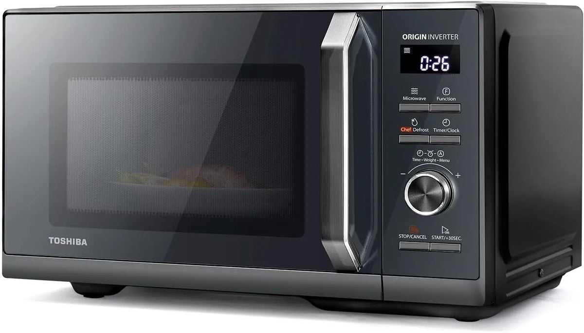 Toshiba Mikrowelle MW3-AG25PFI, Fassungsvermögen 25L 3-in-1 Kombigerät, Leistung 900W Origin-Inverter, Leistung 1100W Grill, 57dB Leise, MG, Unterbau