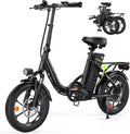 E-Bike Finbike Klapprad, 16 * 2.15 Zoll Fat Tire, PAS Reichweite MAX 88KM, Tragbares Elektrofahrrad mit 10.4Ah Abnehmbarem Akku,4 Fahrmodi