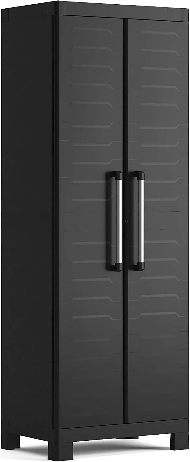Keter Detroit, Maße 65 x 45 x 182 cm, hoch Kunststoffschrank, in Schwarz