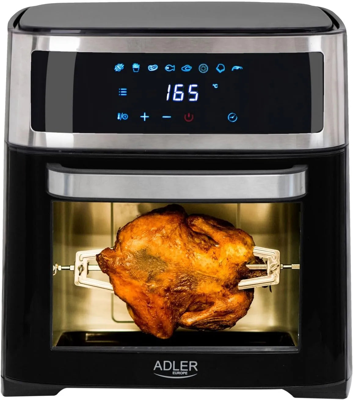Heißluftfritteuse AD 6309, Leistung 2500 W, Backofen für fettfreie Zubereitung 8 in 1, Adler Mini Oven 13 L, mit LCD-Anzeige