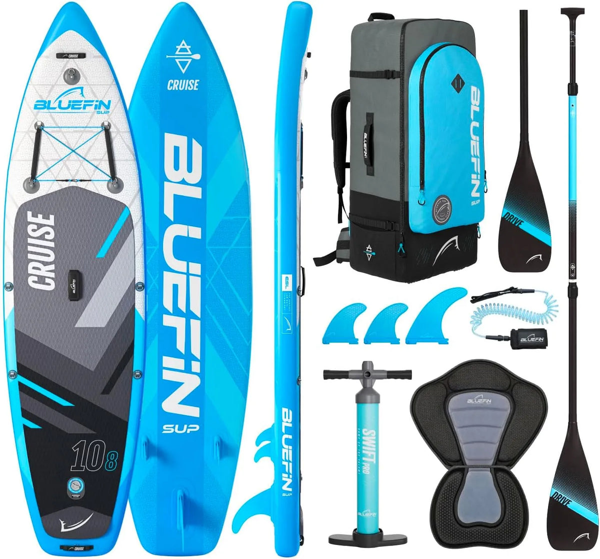 Bluefin CRUISE SUP Board Set SUP 2020 Bluefin SUP, 10'8', Blau