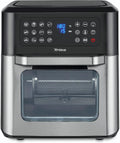 Heißluftfritteuse Trisa Crisp Master, XXL Ofen 12L, 12-in-1 Airfryer mit Sichtfenster & Touch-Display, Dörrautomat ohne Öl, Silber, in Schwarz