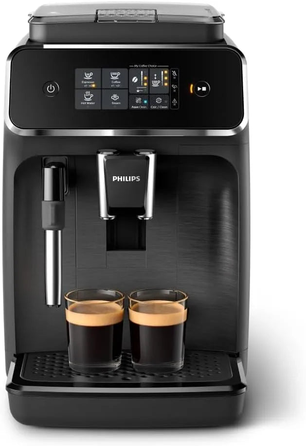 Philips Kaffeevollautomat 2200 EP2220/10, Series, 2 Kaffeespezialitäten, Touch-Display, klassischer Milchaufschäumer, Keramikmahlwerk, Mattschwarz