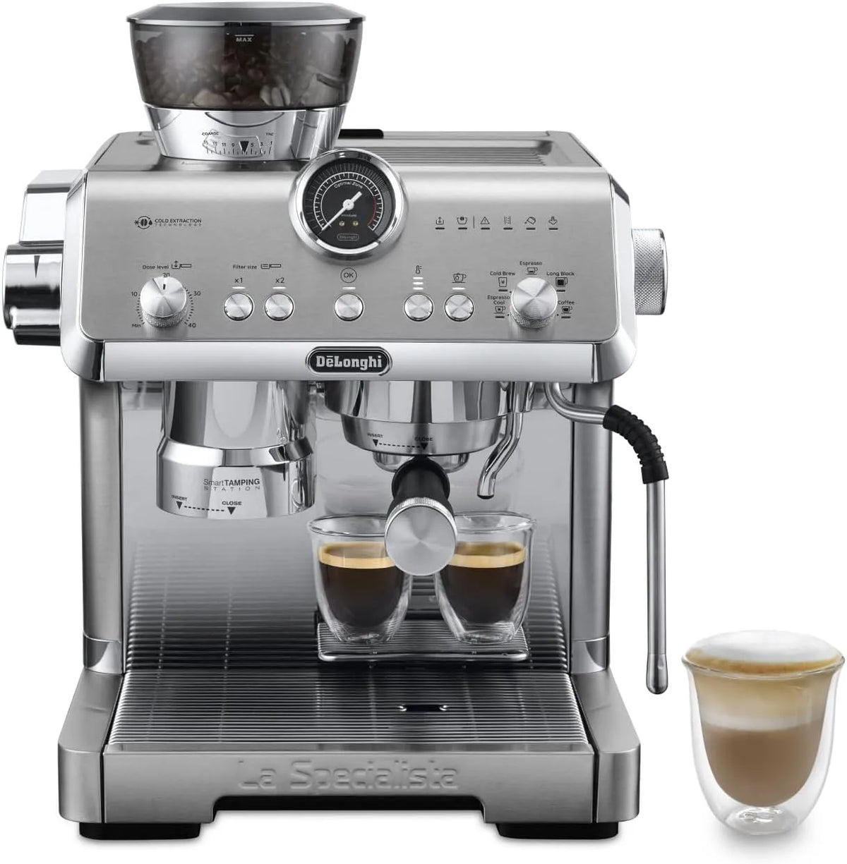 De'Longhi Espresso-Siebträgermaschine EC9555.M, Leistung 1550W, La Specialista Opera Espresso mit Cold Brew und Espresso Cool, Sensor-Mahltechnologie