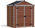 Gerätehaus Canopia by Palram, Skylight 6x5 Geräteschuppen Metall 154 x 185 cm Bernstein Polycarbonatplatten rostbeständig UV-Schutz