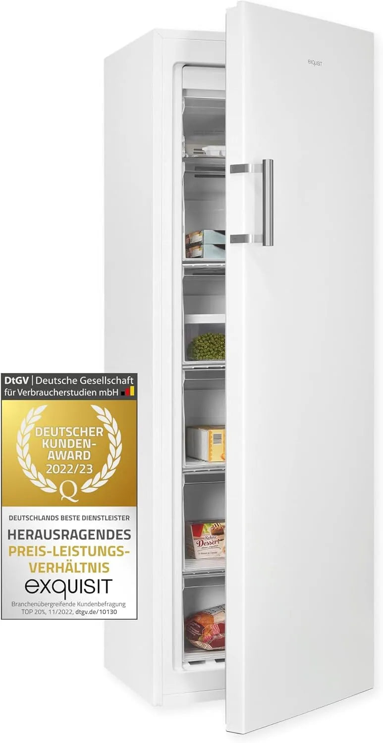 Exquisit Gefrierschrank GS271-NF-H-010D, Nutzinhalt: 194 L, 4* Gefrieren, weiss, Alarm, NoFrost