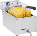 Elektro-Fritteuse Edelstahl Royal Catering, Leistung 3.000 W, Ablasshahn, Kapazität 17 L, Temperaturbereich 60-200 °C, Thermostat