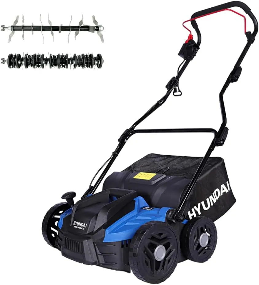 Hyundai Modell Elektro-Vertikutierer SC3601E, Leistung 1500 W, 36 cm Arbeitsweite, Fassungsvermögen 45 L Fangkorb, 5-fach verstellbare Arbeitshöhe
