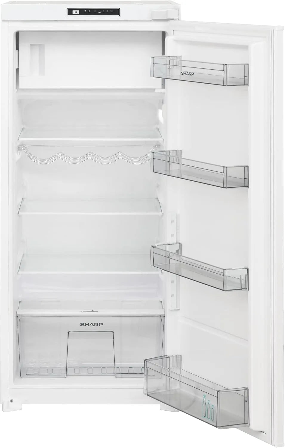 Sharp Kühlschrank SJ-LD180E0XS-EU 123er-Nische, EEK D, Fassungsvermögen 178 L Gesamtvolumen, Einbau, Schlepptür, Feuchtigkeits-Gemüsefach
