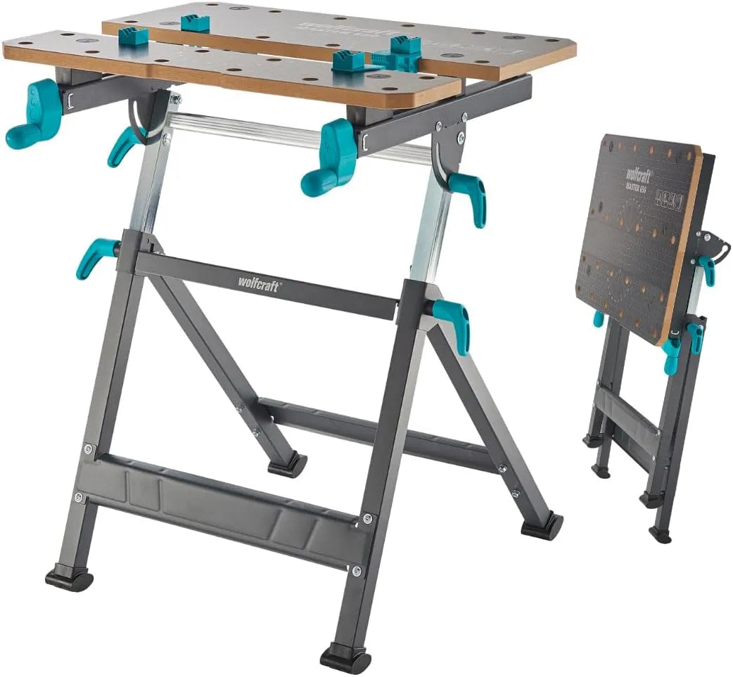 Und Arbeitstisch Master 650 Ergo 6870000 wolfcraft Spann, Gewicht 120 kg Tragfähigkeit, stufenlos höhenverstellbar, inklusive Flachspanner