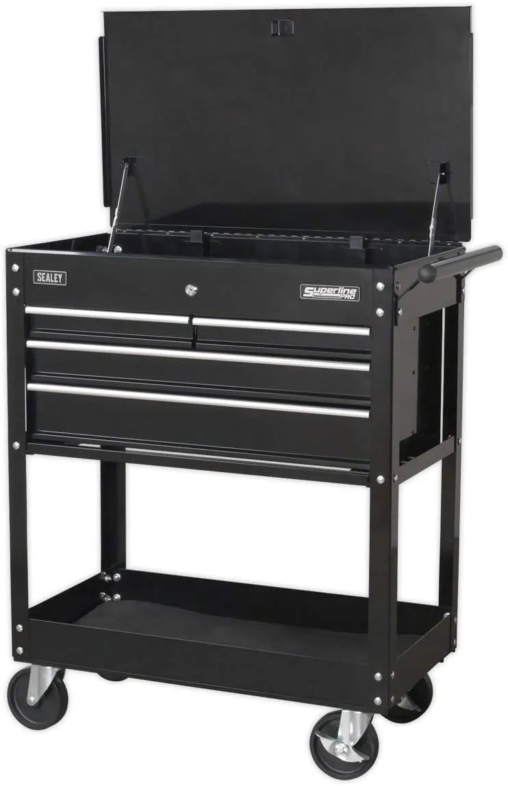 Ap850mb SEALEY, Rot, schwere Mobile Werkzeug und Teile Trolley mit 4 Schubladen und abschließbar TOP