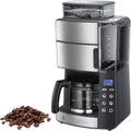 Russell Hobbs Kaffeemaschine 25610-56, 1 bis 10 Tassen, 3-stufige Mahlgradeinstellung, mit Mahlwerk Glaskanne, Digitaler Timer, Grind&Brew