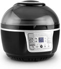 Klarstein Heißluftfritteuse, Airfryer mit 9 Liter Garraum, VitAir Turbo, Halogen-Infrarot-Heizelement, in Schwarz-Farbe Grau, 50 bis 230°C, Timer