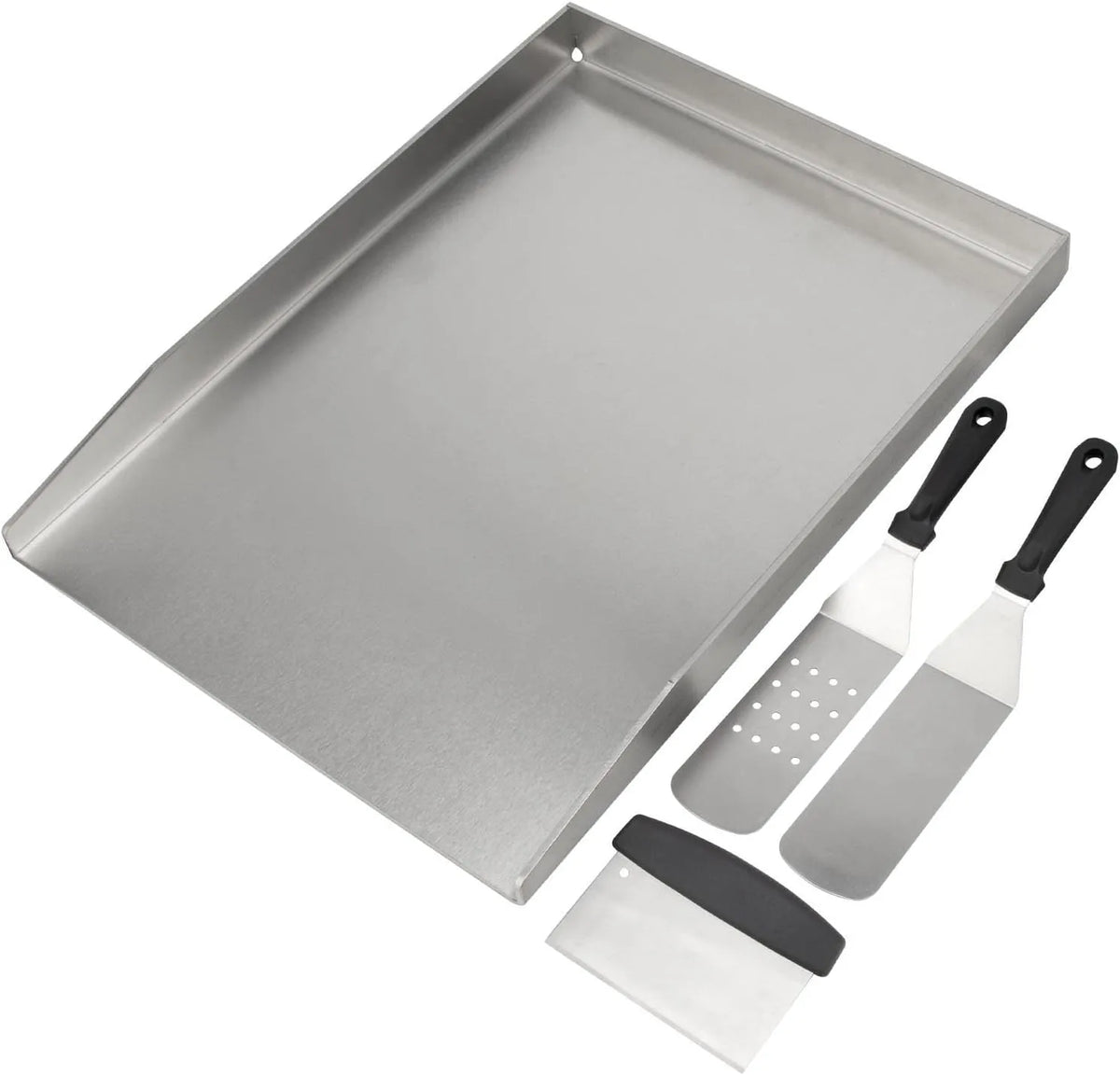 Grill WELL, Maße 45x30CM, Spachtel, Edelstahl Plancha Grillplatte, Schaber set für Napoleon Rogue und die meisten Gasgrill, Holzkohlegrill