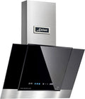 Dunstabzugshaube AT 6438 ECO Kaiser kopffrei, Kaiser kopffrei 60 cm Exklusive in Schwarz Glas Edelstahl Wandhaube 910m³, 910m³/h, Randabsaugung