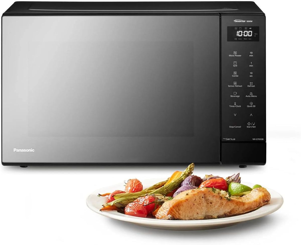 Panasonic Mikrowelle NN-GT65QBEPG, 23 Automatische Programme,1000 W, Fassungsvermögen 31L Kombi mit Grillfunktion, Fassungsvermögen 7 Leistungsstufen