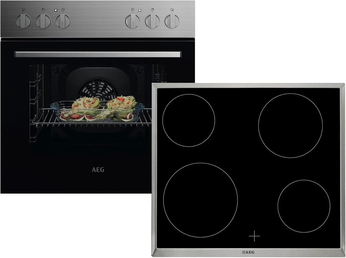 AEG Kochfeld AH11M OU5AE10CM HE604000XB, Set Einbauherd + Glaskeramikkochfeld