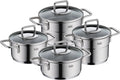 Cook Kochgeschirr-Set 4-teilig Silit Extra, Kochtöpfe 12/14 cm mit Glasdeckel, breiter Schüttrand, kleine Portionen, tropffrei, Innenskalierung
