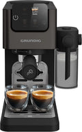 Grundig Espresso-Siebträgermaschine KSM 6430, 1628 W Leistung, 20 bar Pumpendruck, mit integriertem Milchbehälter, Zweifachdüse, BrewSense, CreamyPro