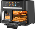 Heißluftfritteuse Steinborg XXL, Fassungsvermögen 8L + 6L, Digital Display 10 Betriebsprogramme 60–200°C, Dual Zone 14 Liter