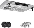 Dunstabzugshaube, Breite 60cm, Silber 60 cm, 650m³/h, Abluft mit 650m³, Doppelter Motor, Umluft, h starke Saugleistung, Touch-Gestensteuerung