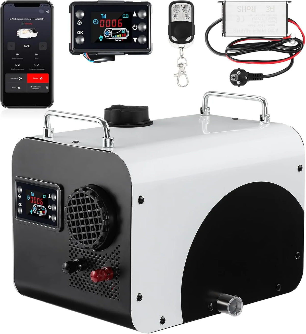 Dieselheizung, Spannung 24 V, mit Bluetooth-App-Steuerung & Fernbedienung & Anzeigebildschirm