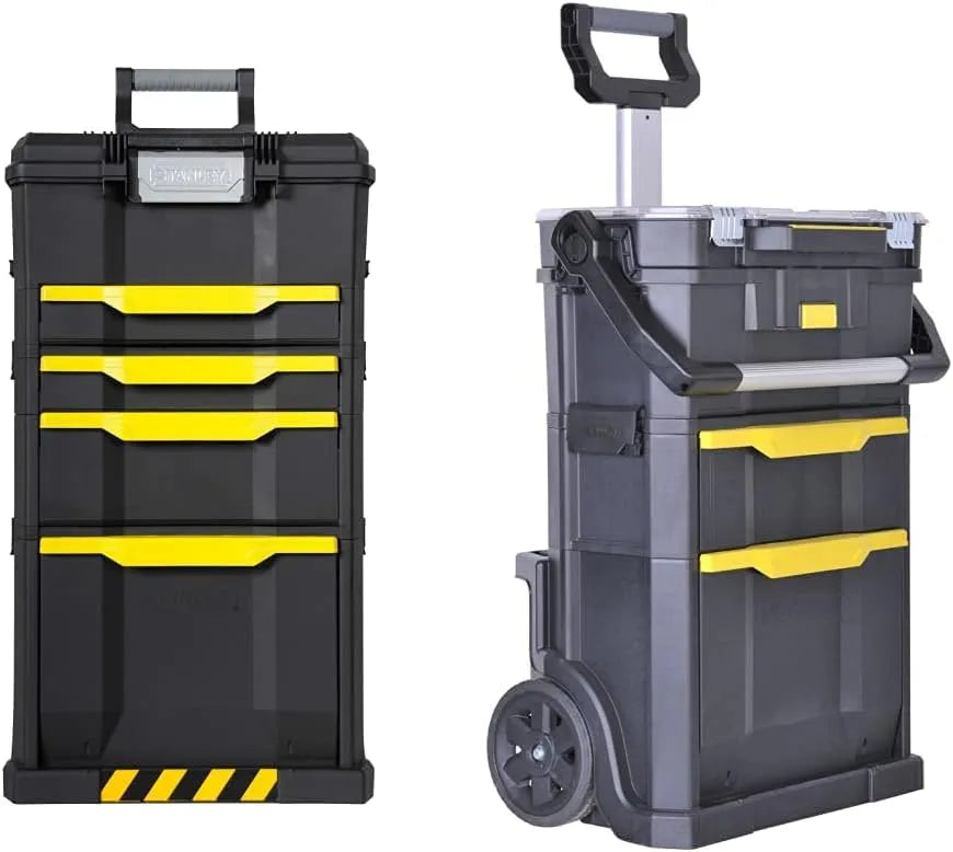 Werkzeugwagen leer mit 3 modularen Einheiten & Rollende Werkstatt 2in1 STST1-79231 Stanley Rollende, Maße 56 x 76,4 x 38,2 cm